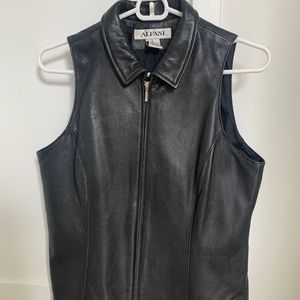 Alfani- Leather shell vest
